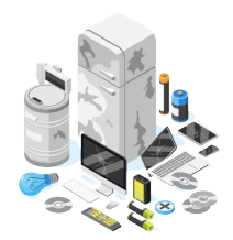 Ilustração de lixo eletrônico